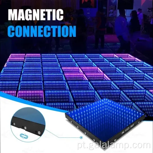 Pista de dança do espelho infinito RGB com efeitos de vidro